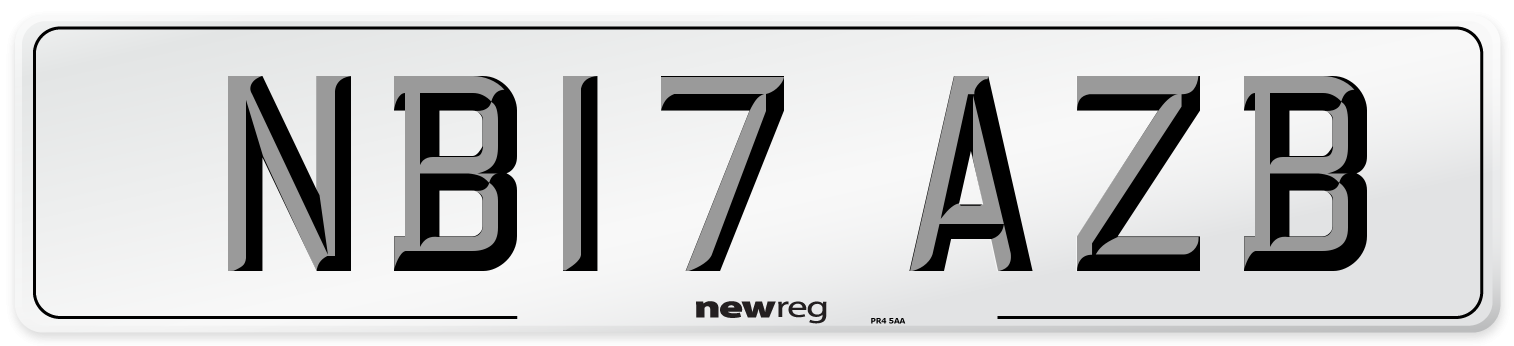NB17 AZB Number Plate from New Reg